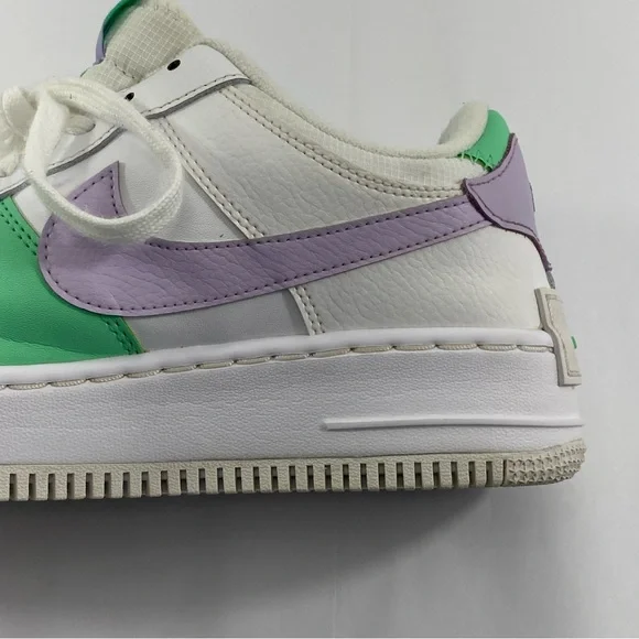 NIKE AIR FORCE 1 #CU8591-103 Shadow White Green Purple Sneakers Women’s 9.5 - Picture 11 of 14